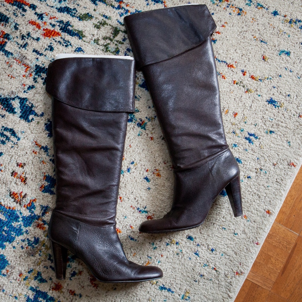 Calvin Klein Sandra Heeled Leather Boot
